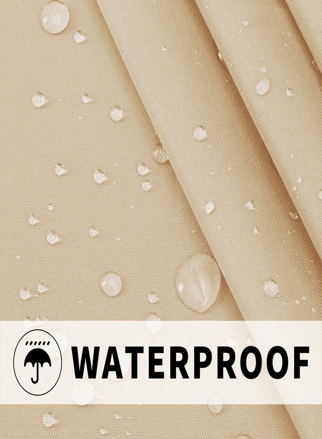 إيزي-جوينج ستائر خارجية سهلة الاستخدام، قابلة للفصل، مزودة بحلقات علوية، مقاومة للرياح والظروف الجوية، مناسبة للكابانا والشرفة والبرجولا والجازيبو، مزودة بحلقات سفلية، قطعتان، 54 بوصة عرض × 96 بوصة طول، بيج. - Image 4